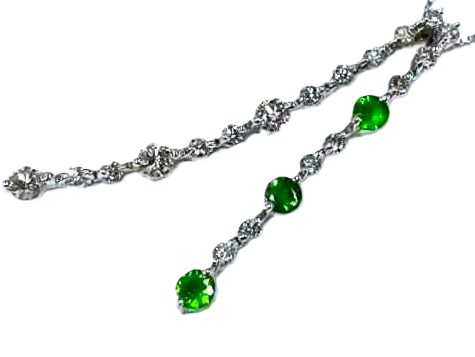 宝石買取 750WG グリーンガーネット ダイヤモンド ネックレス